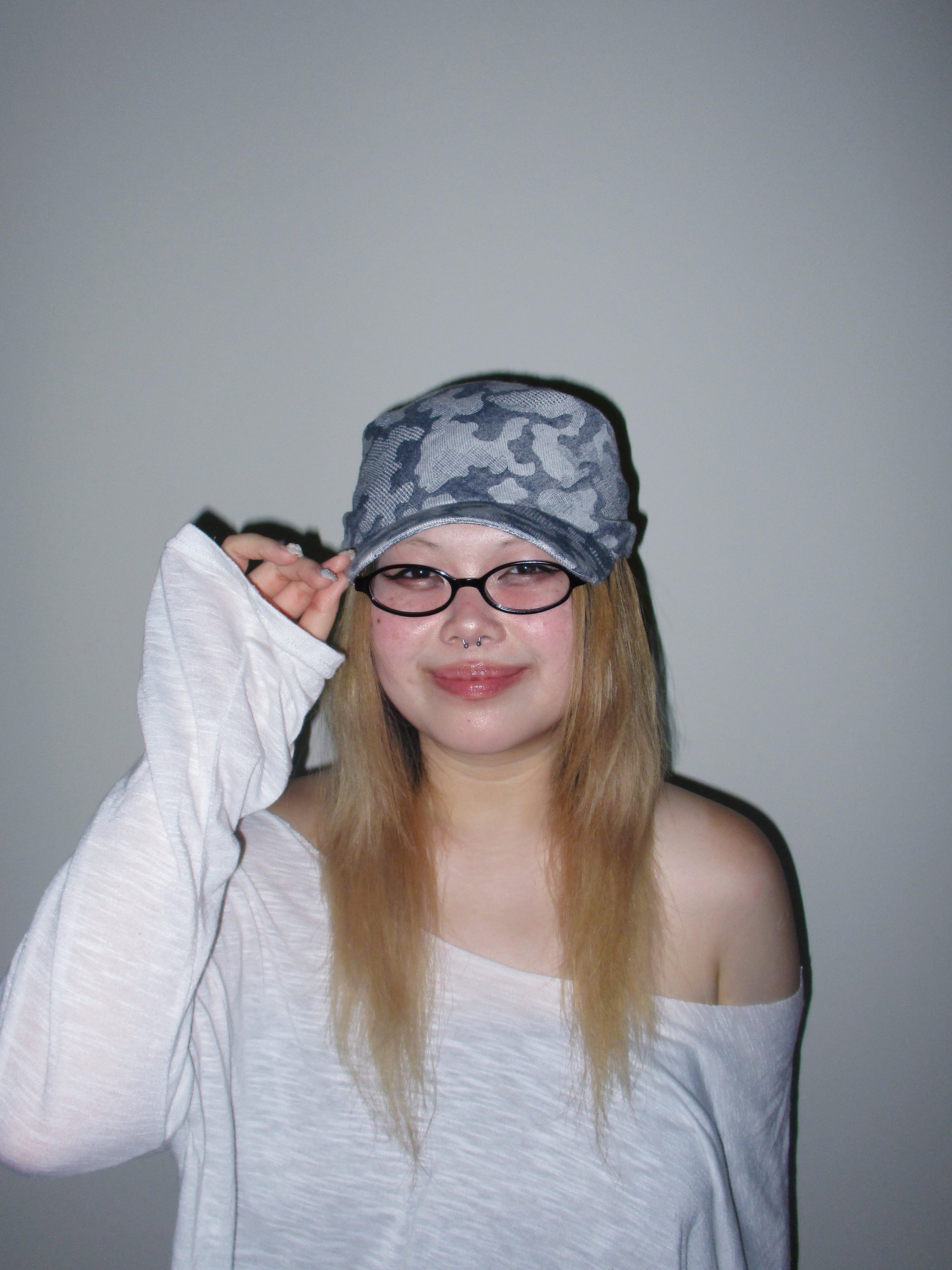SILLYSALLY Grey Camo Scarf Hat