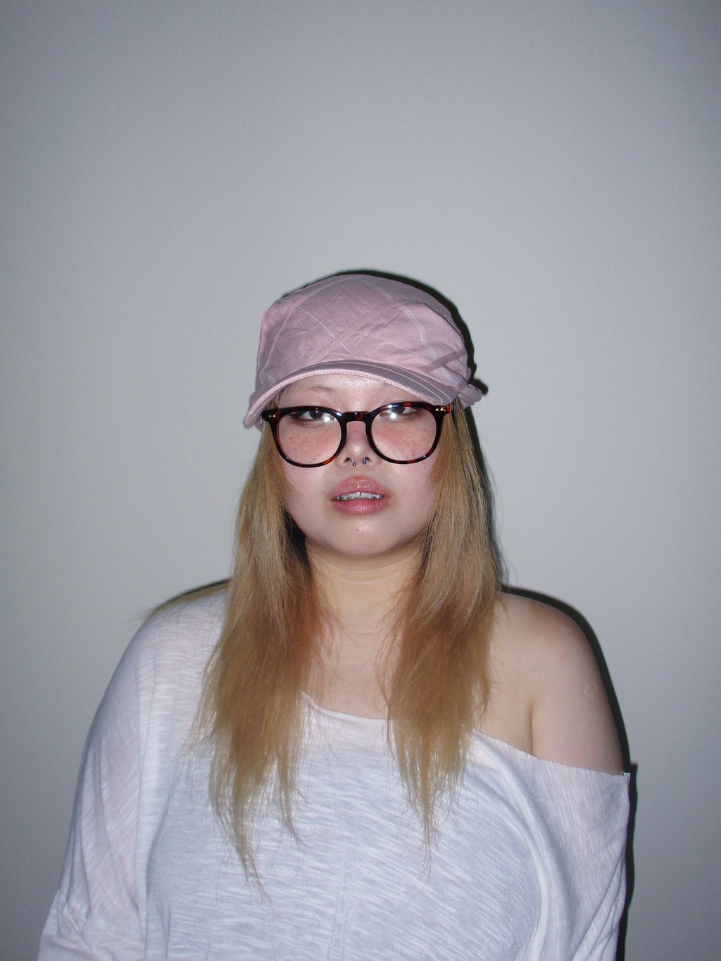 SILLYSALLY Pink Checkered Scarf Hat