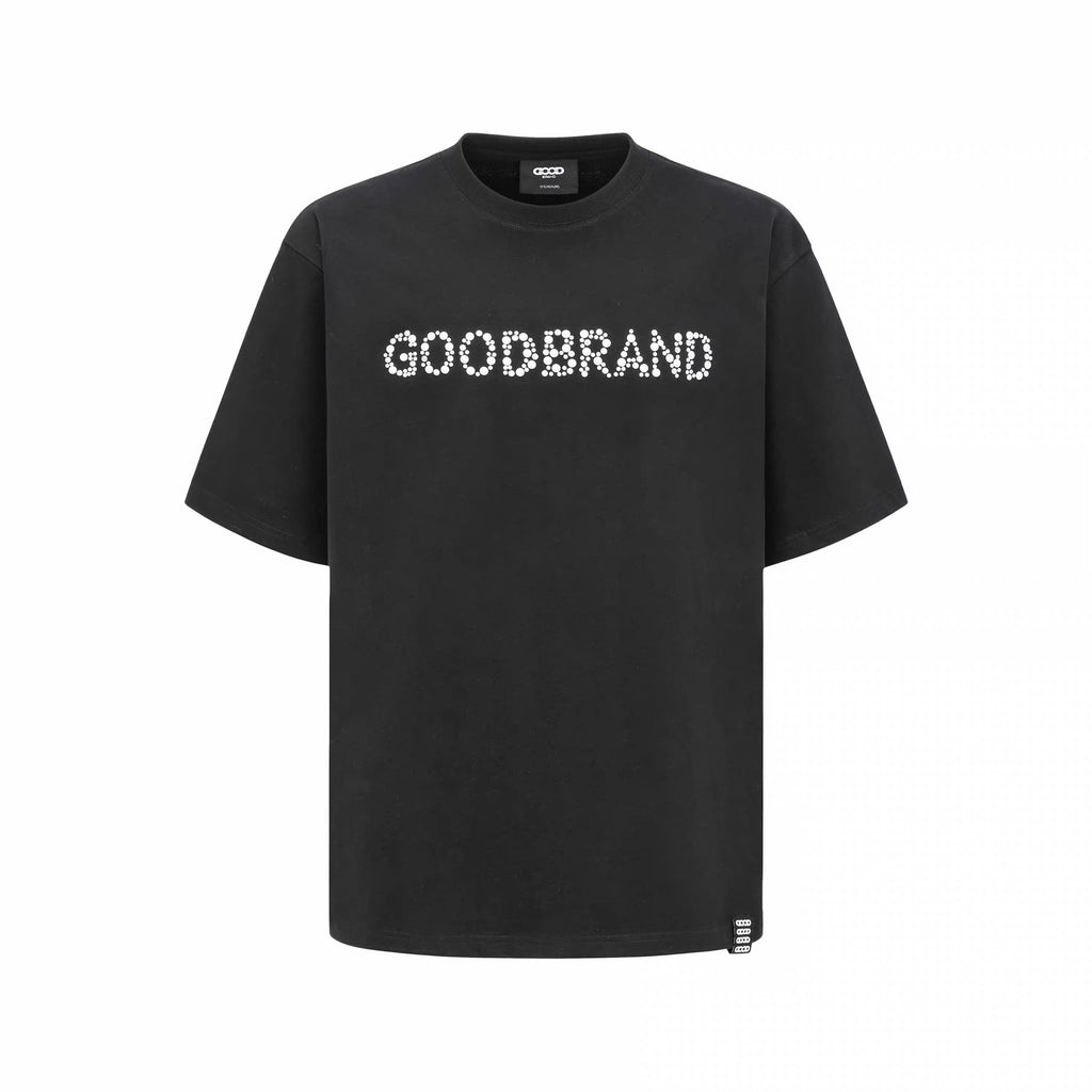 FRONT LOGO RHINESTONE TEE BLACK