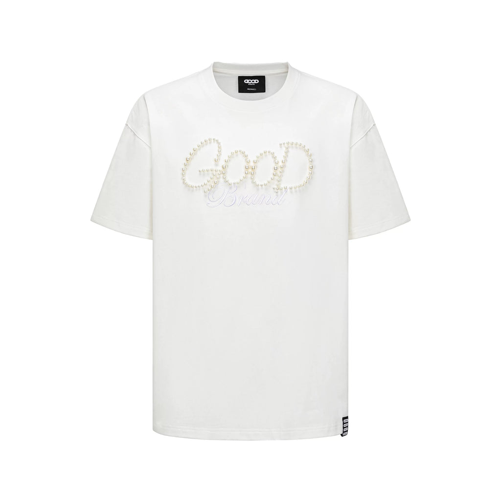 LOVE IS GOOD PEARL LOGO TEE WHITE
