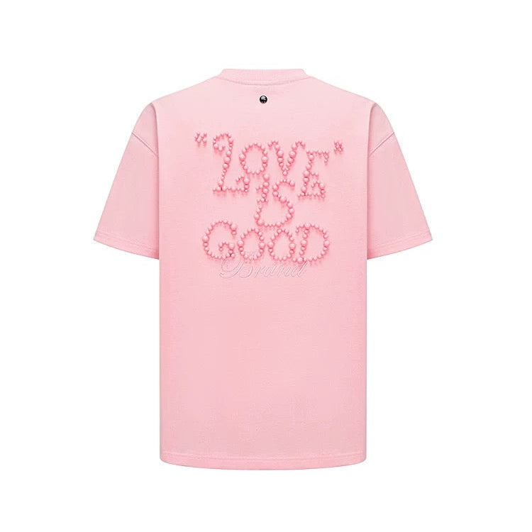 LOVE IS GOOD PEARL LOGO TEE PINK