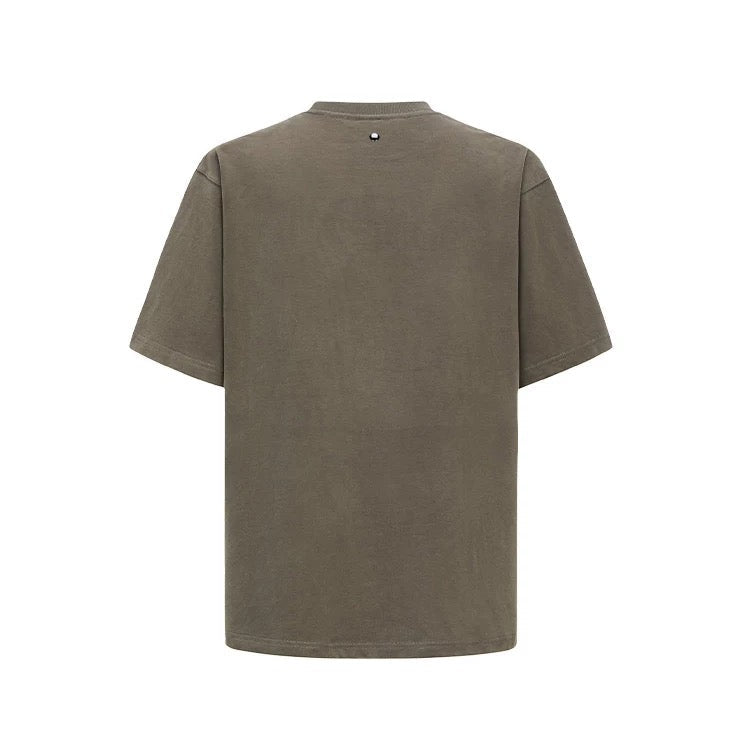 FRONT LOGO RHINESTONE TEE GREY