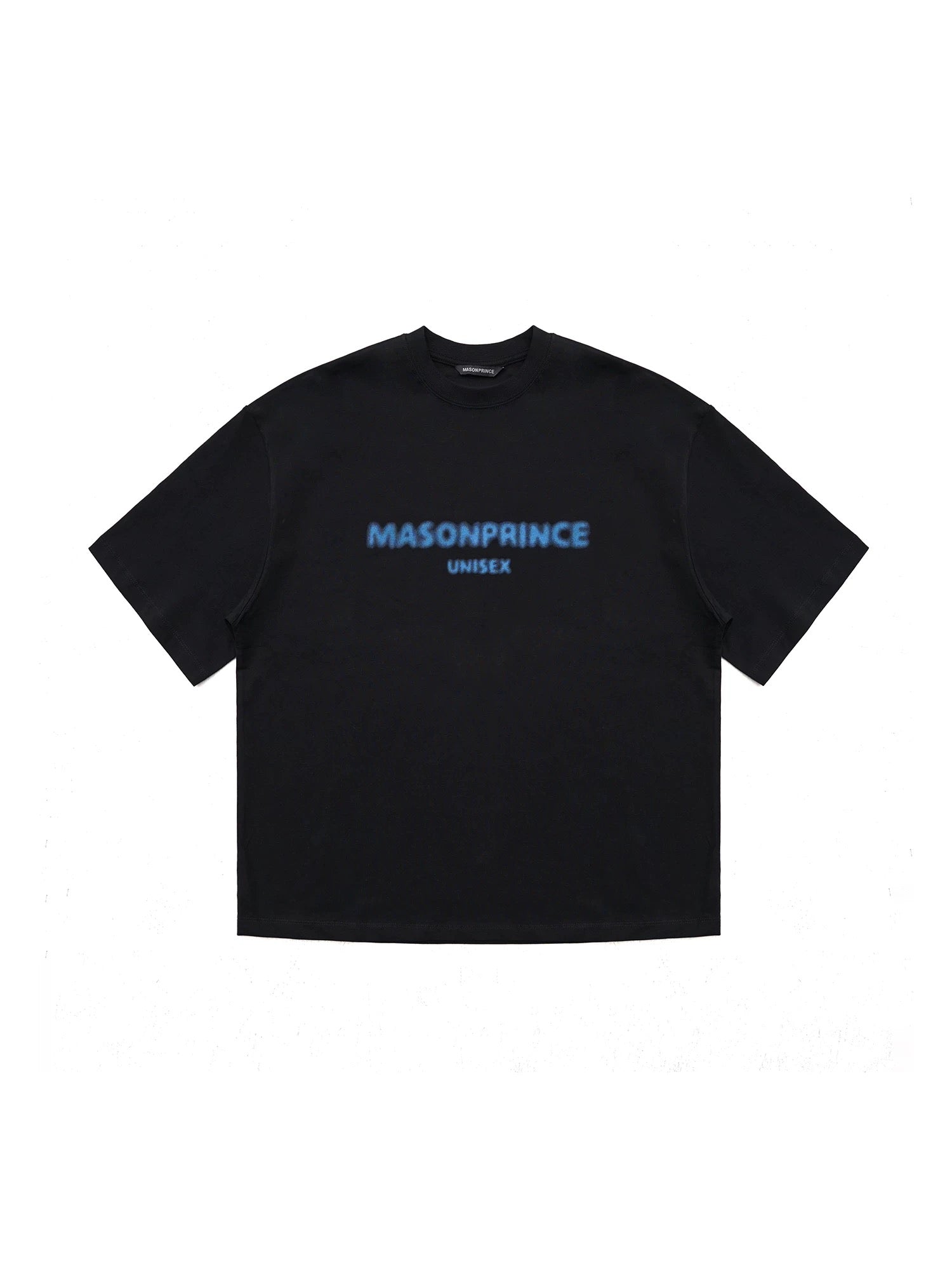 MASONPRINCE UNISEX BLUR LOGO TEE BLACK BLUE
