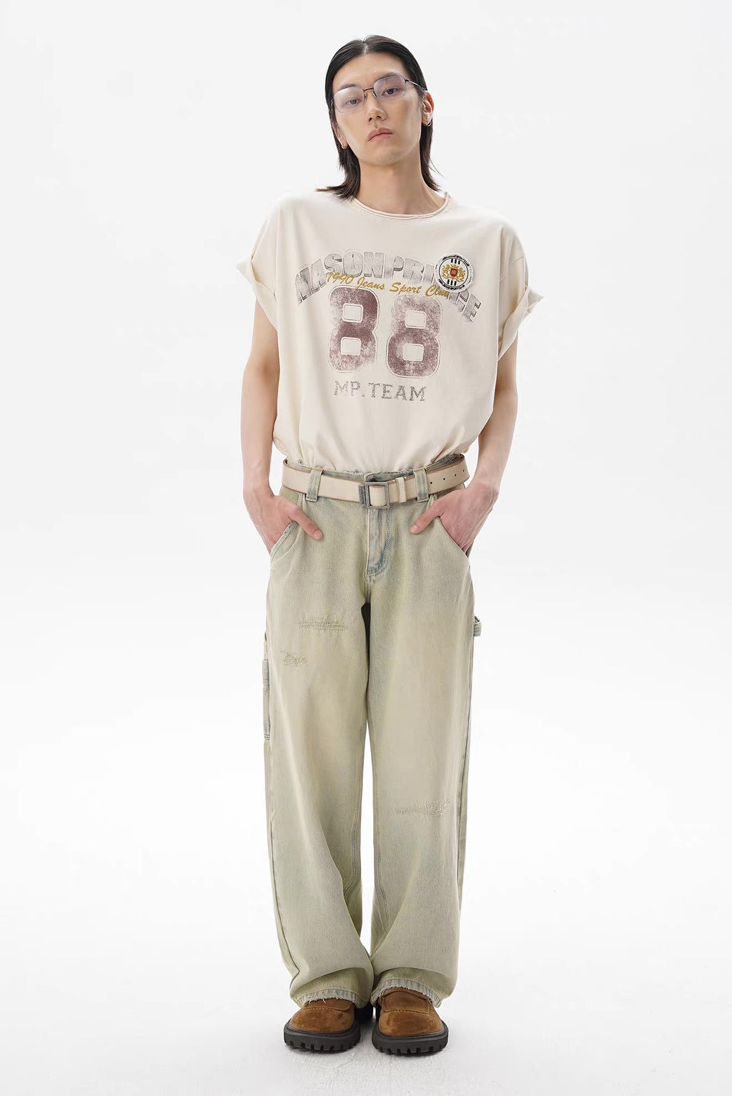 1990 SPORTS CLUB 88 TEE CREAM