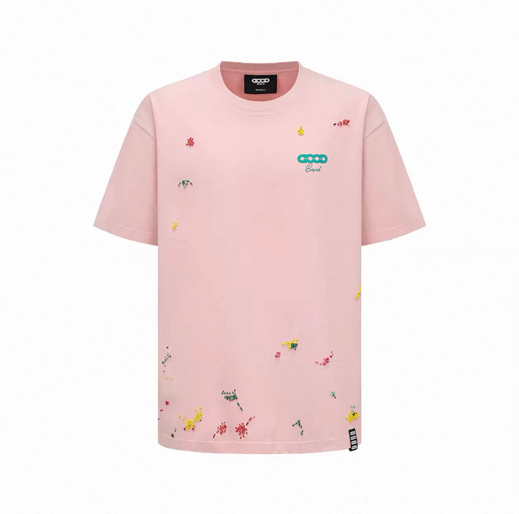 DOPAMINE TUBE BEADED TEE PINK