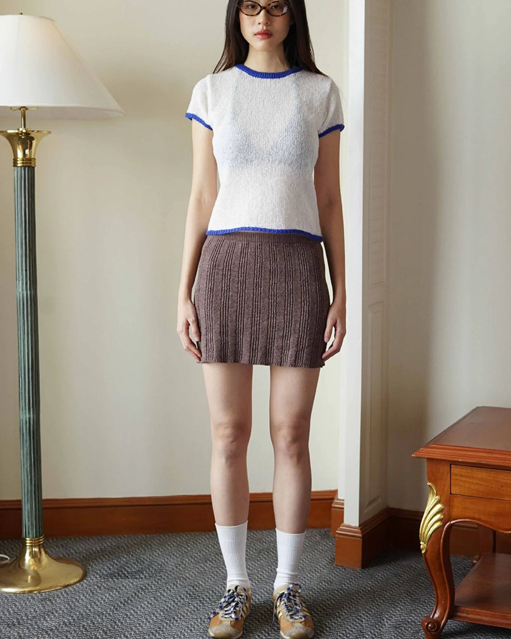 IRIS MINI SKIRT BROWN