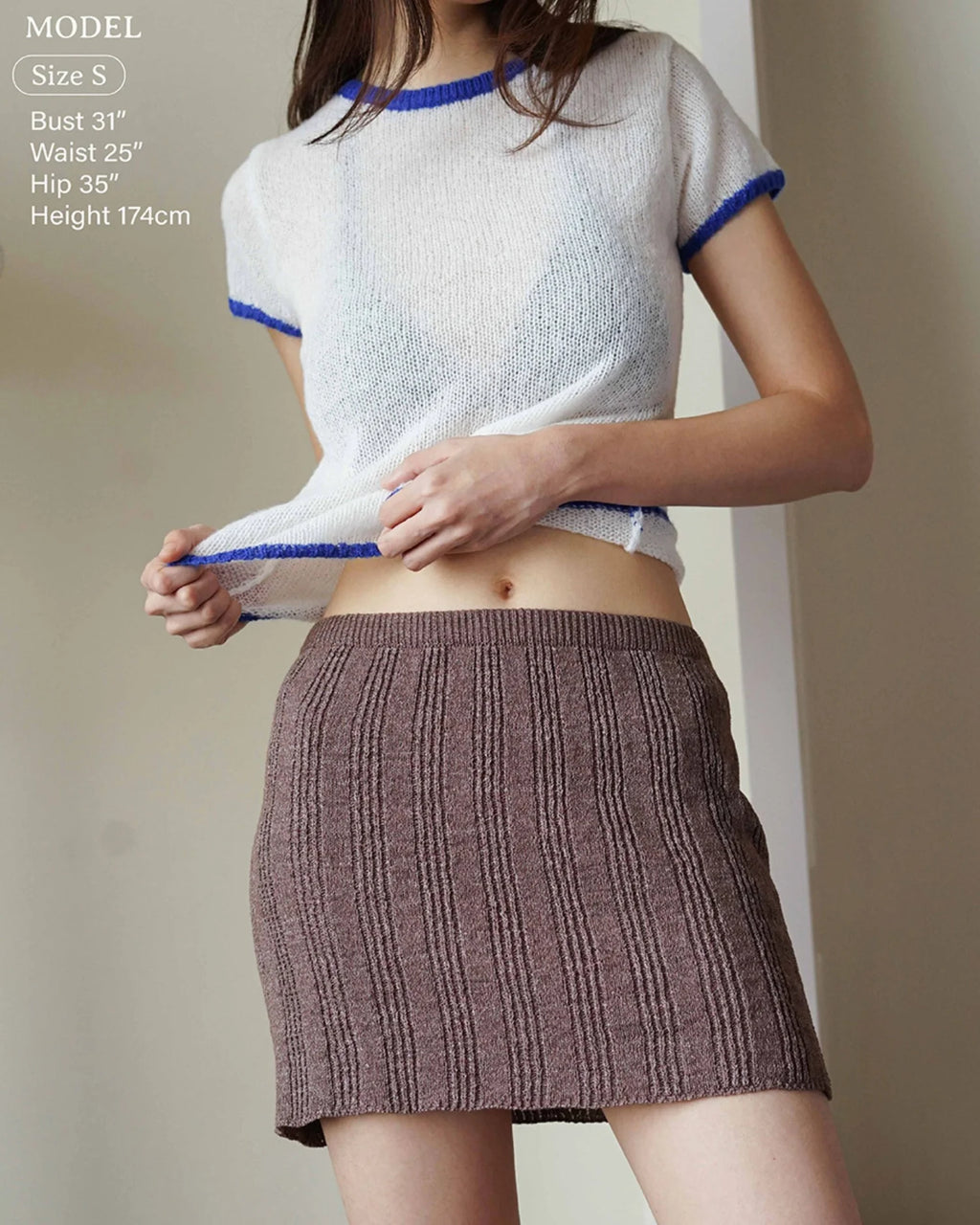 IRIS MINI SKIRT BROWN