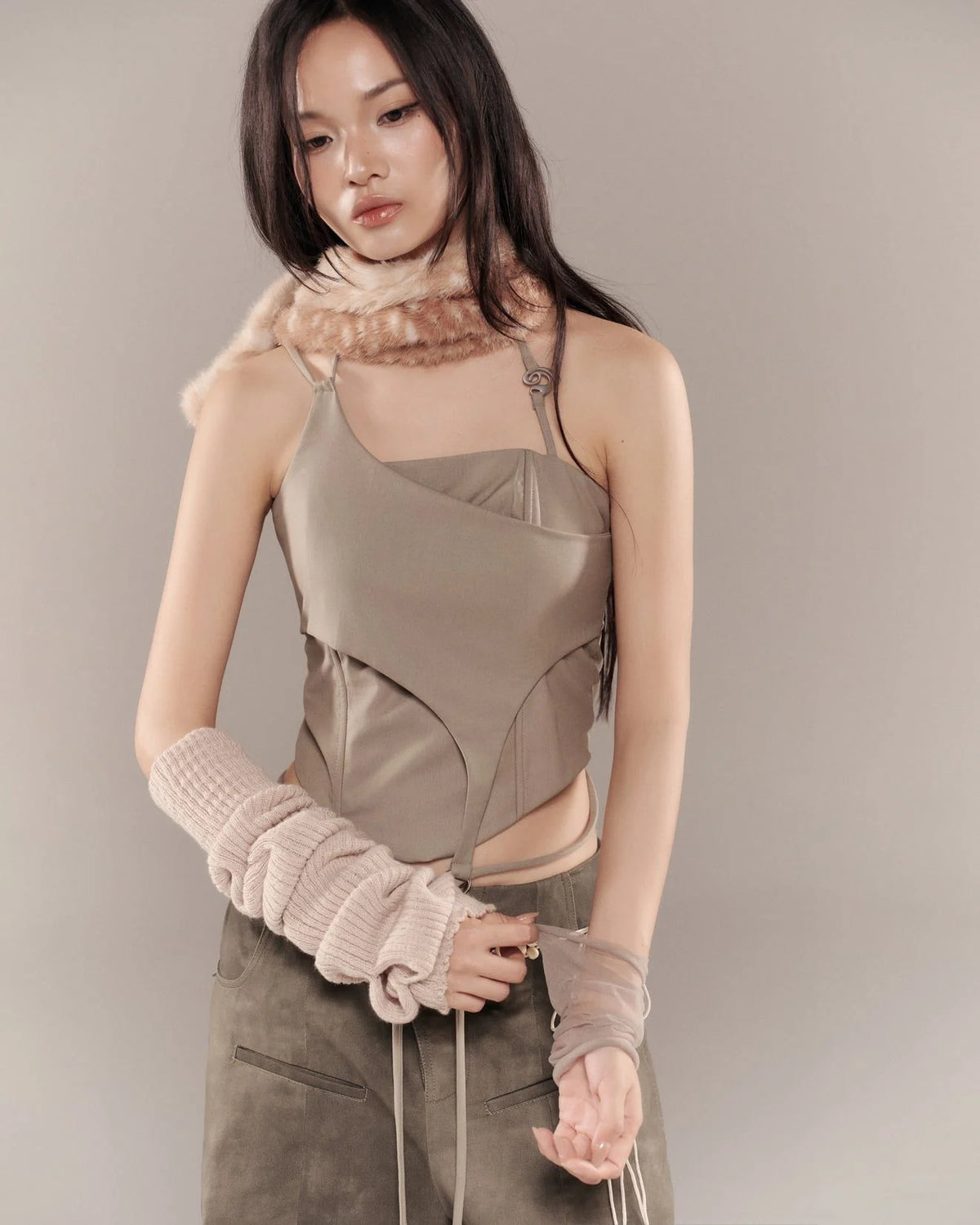 LULLABY HALTER TOP MOSS GREEN