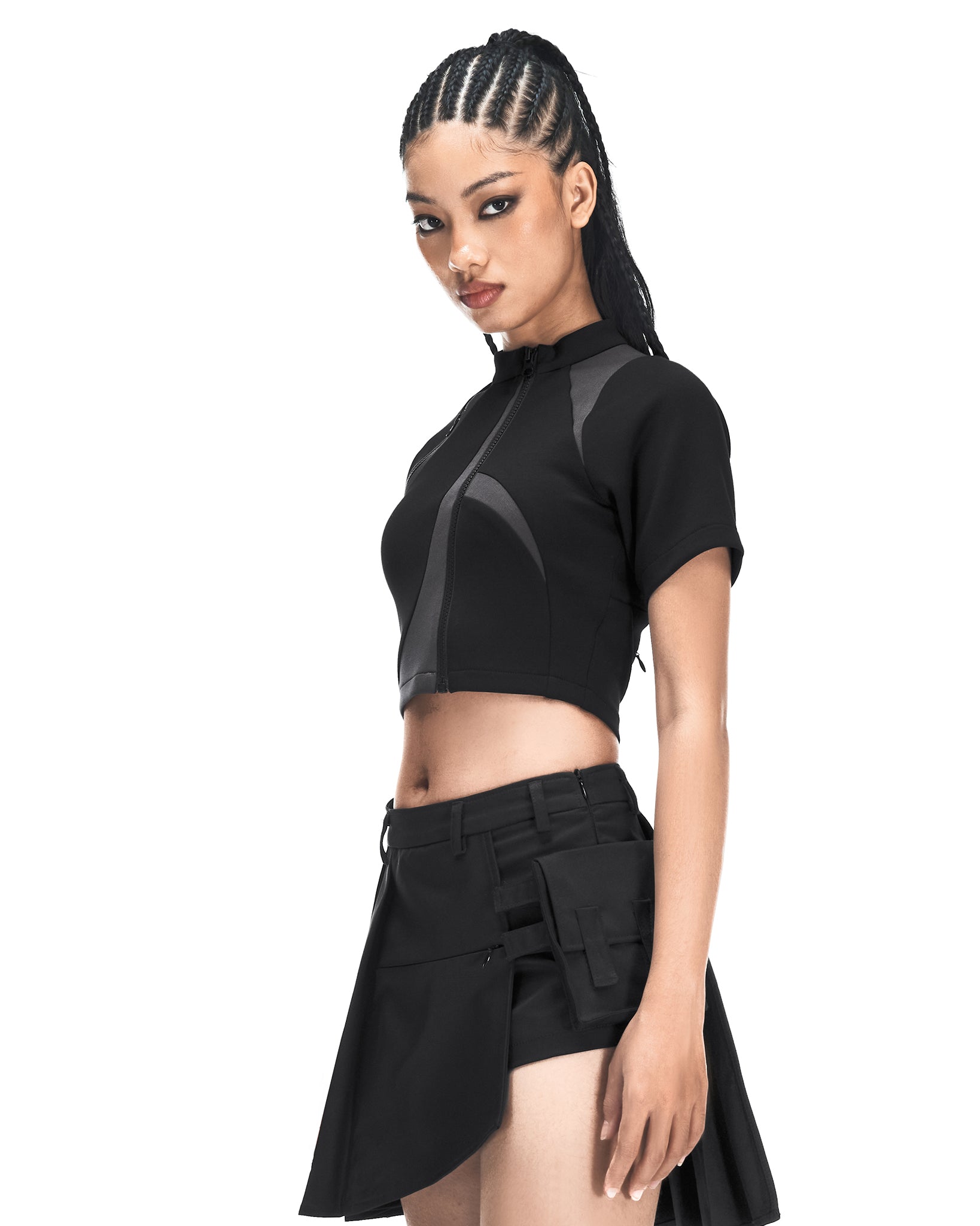 M.X CROPPED SHIRT BLACK