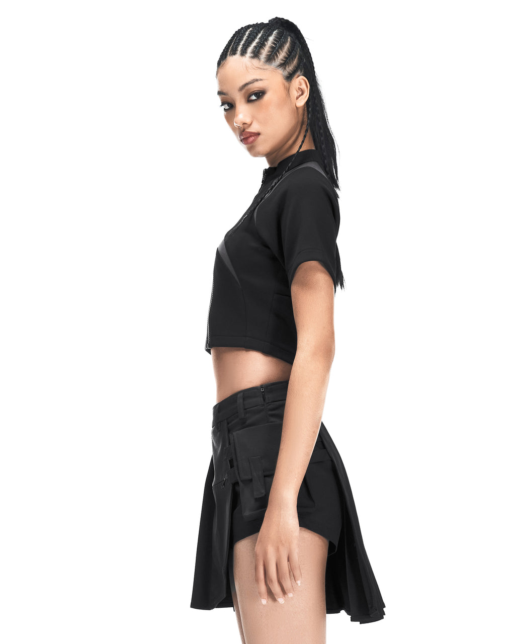 M.X CROPPED SHIRT BLACK