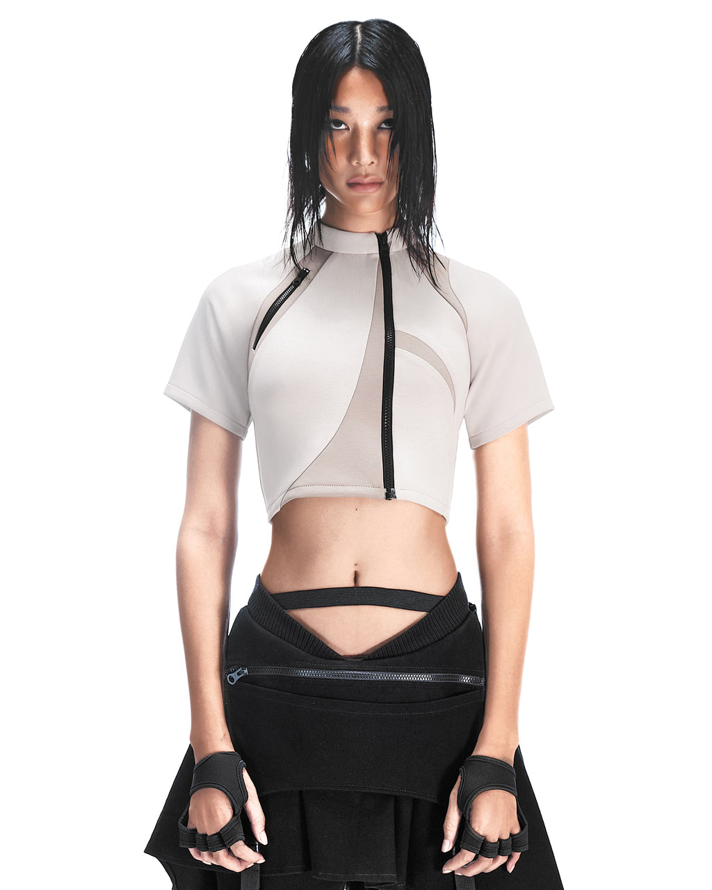 M.X CROPPED SHIRT LIGHT GREY