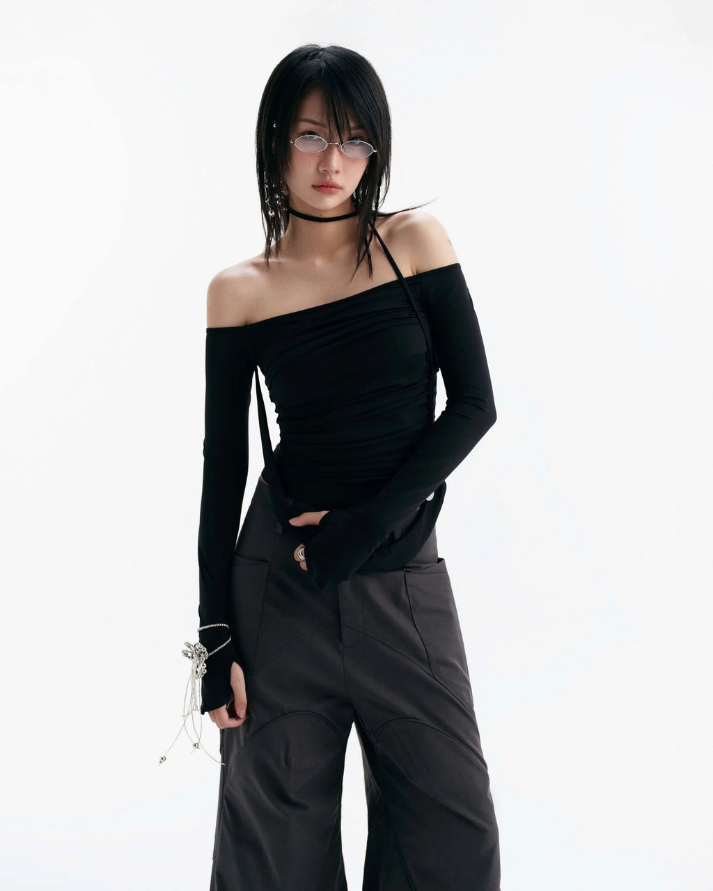MELVIN LONG SLEEVE TOP BLACK