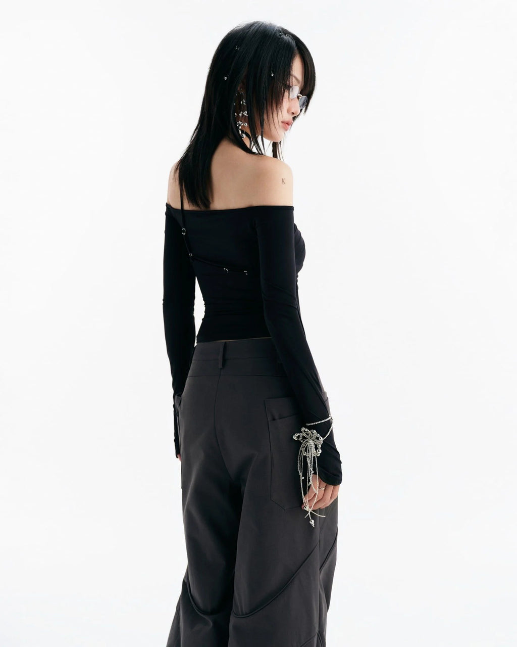 MELVIN LONG SLEEVE TOP BLACK