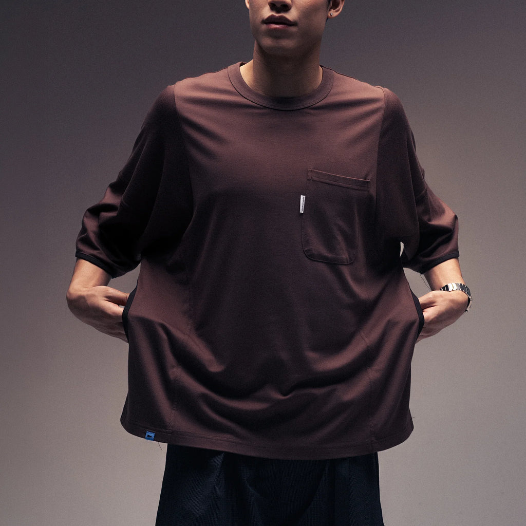 MID SLEEVE TEE RAYON BURGUNDY