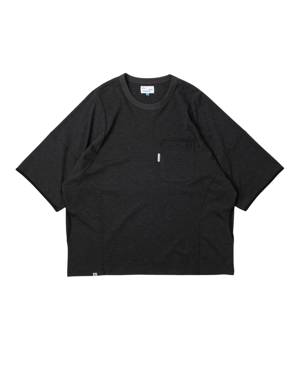 MID SLEEVE TEE RAYON HEATHER BLACK