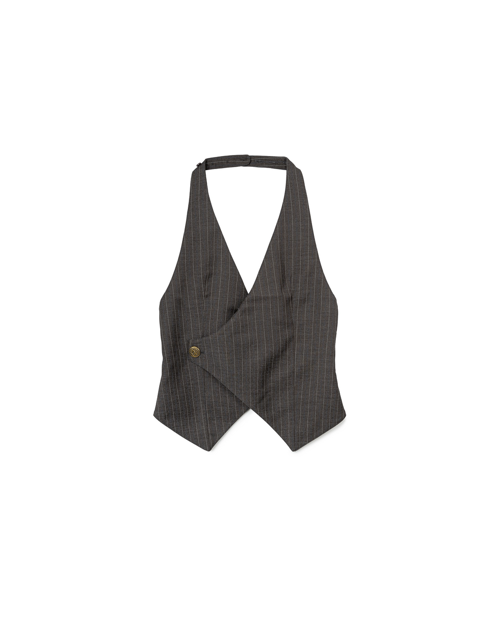 PINSTRIPE VEST DARK GREY