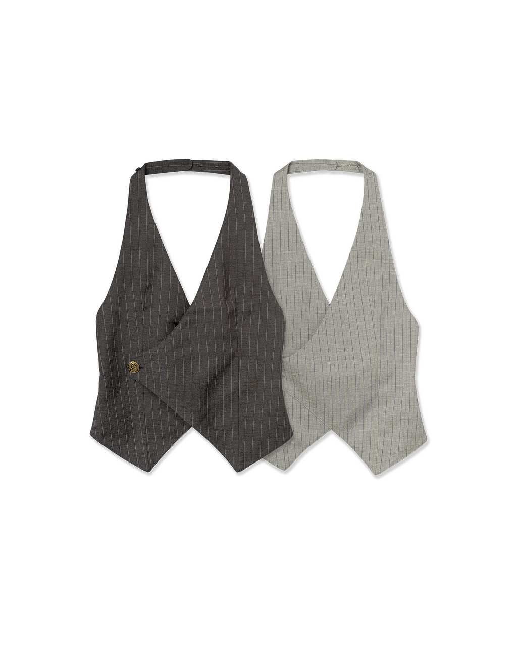 PINSTRIPE VEST DARK GREY