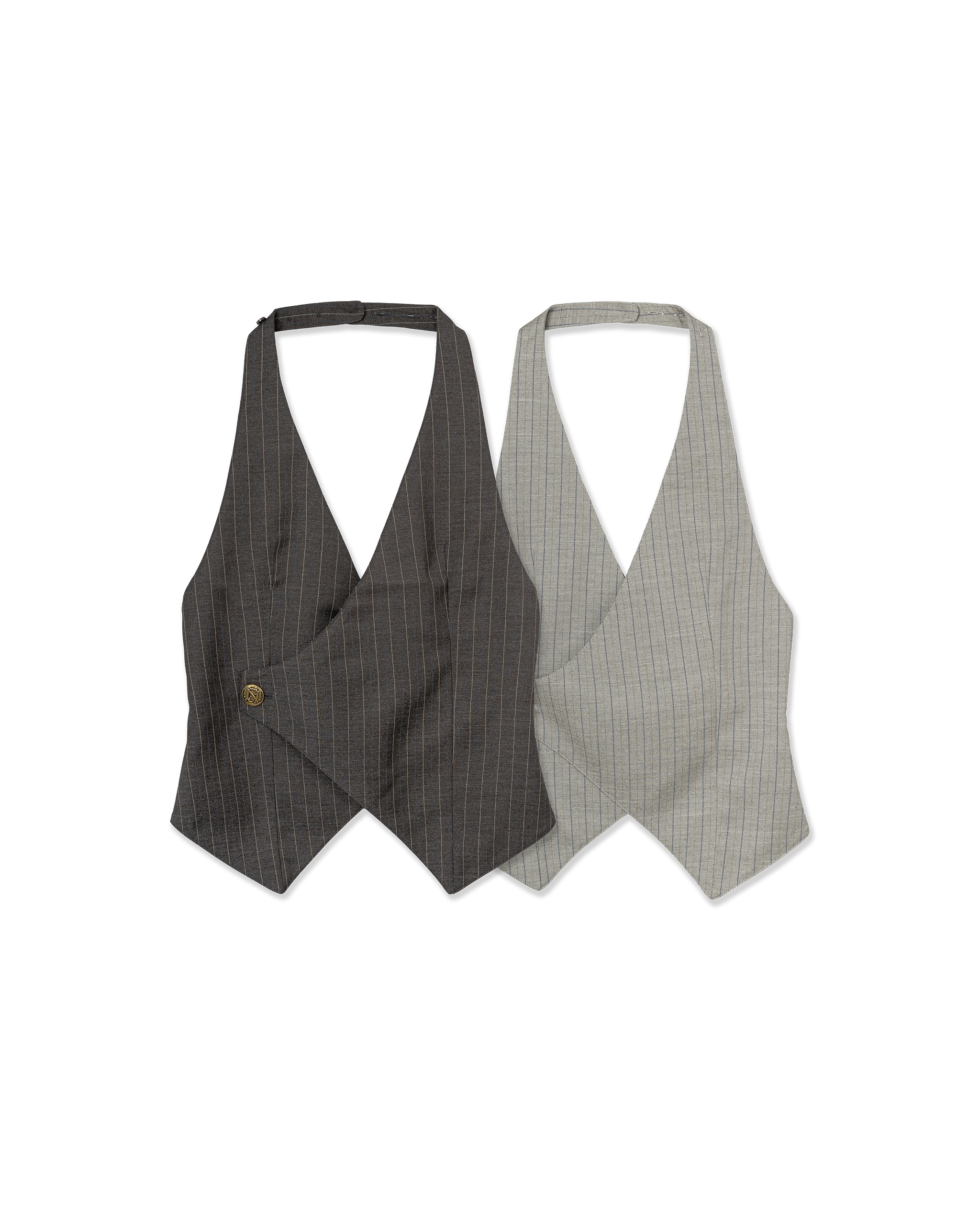 N E O VOL.2_CH.2 PINSTRIPE VEST DARK GREY