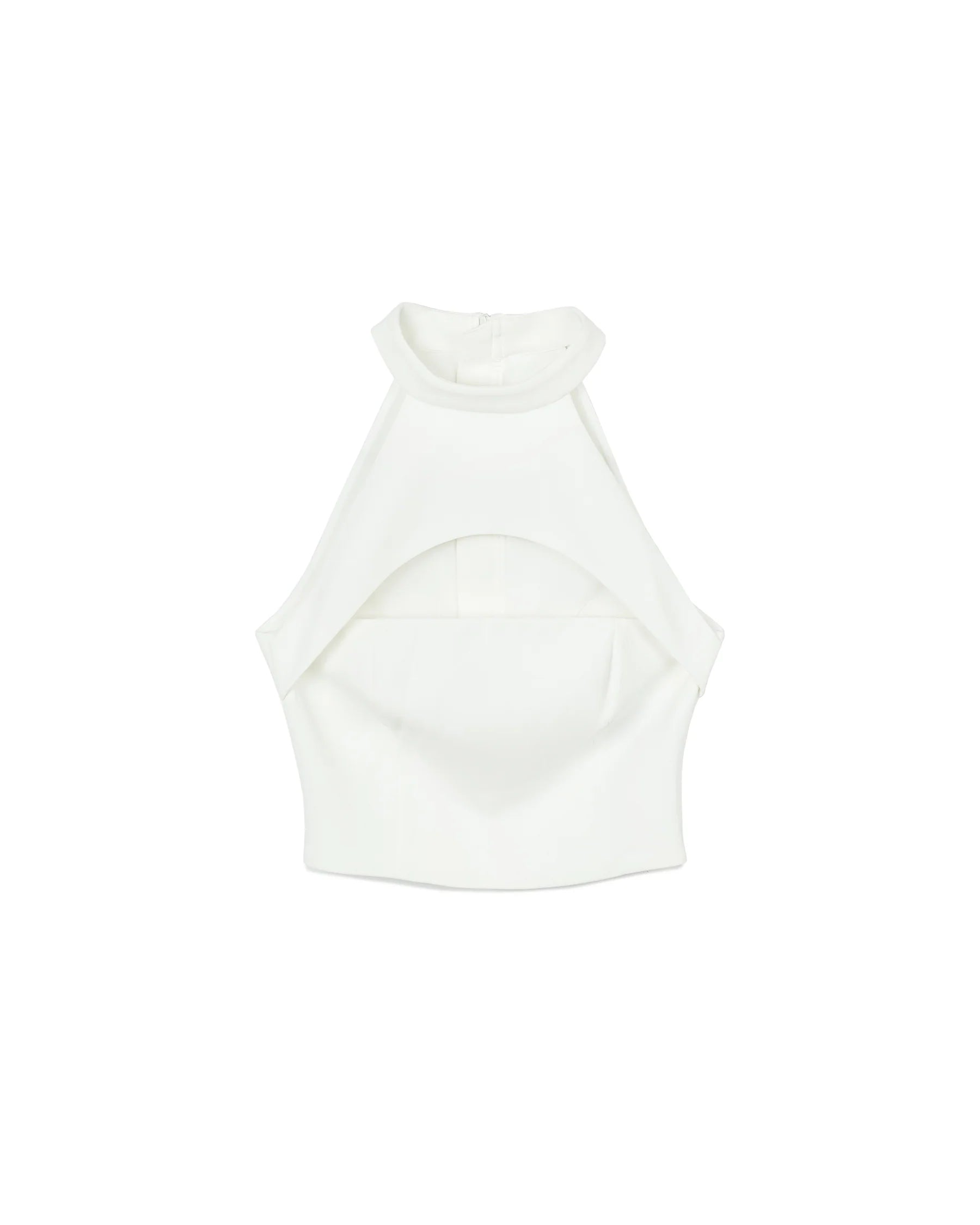 CUT-OUT HALTER TOP WHITE