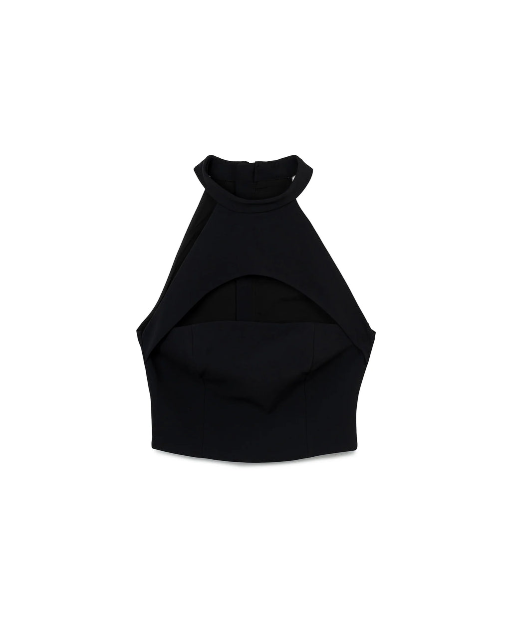 CUT-OUT HALTER TOP BLACK