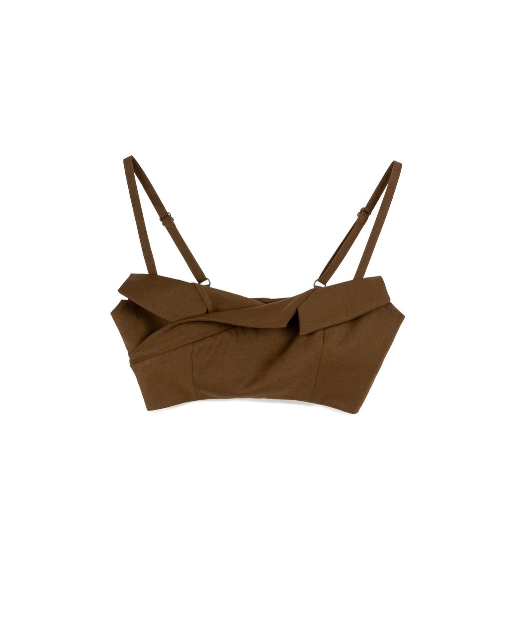 SUIT CROP TUBE TOP BROWN