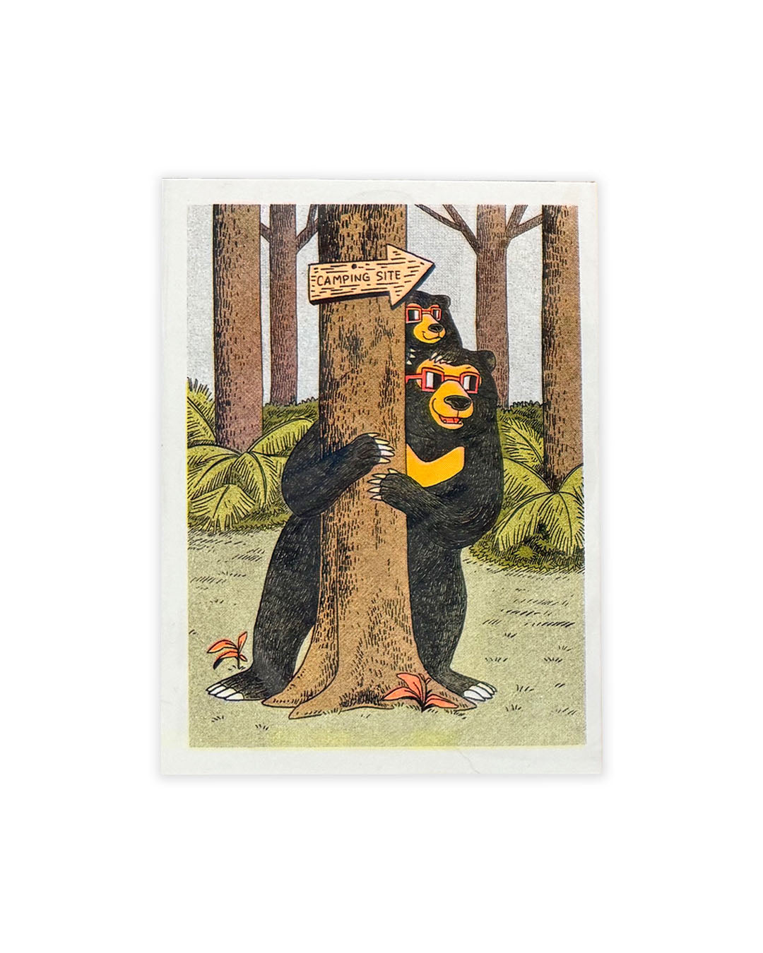 RISOGRAPH POSTCARD BBZ X NOUNS SUN BEAR