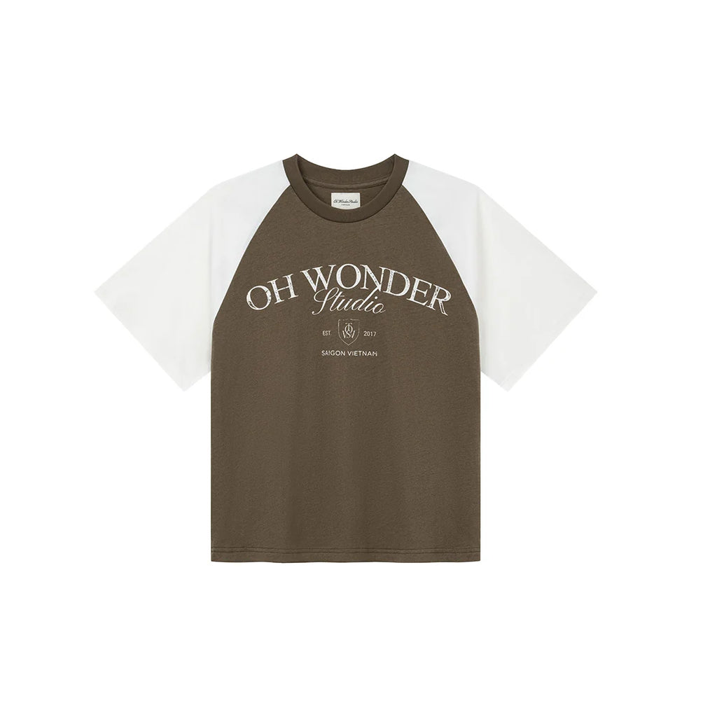 ATHLETIC GRAPHIC RAGLAN T-SHIRT BROWN