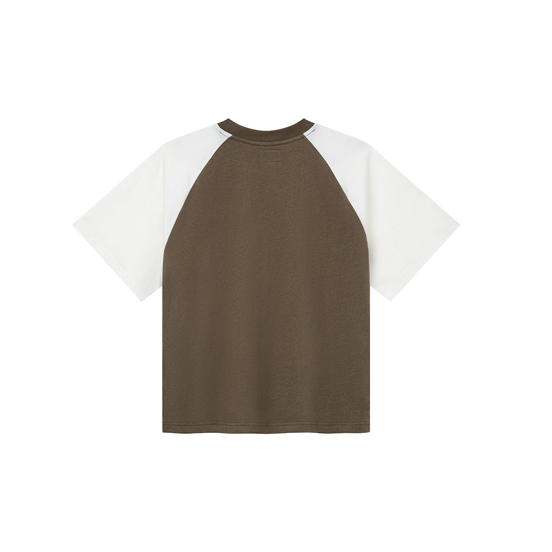 ATHLETIC GRAPHIC RAGLAN T-SHIRT BROWN