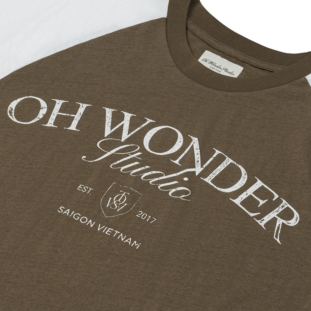 ATHLETIC GRAPHIC RAGLAN T-SHIRT BROWN