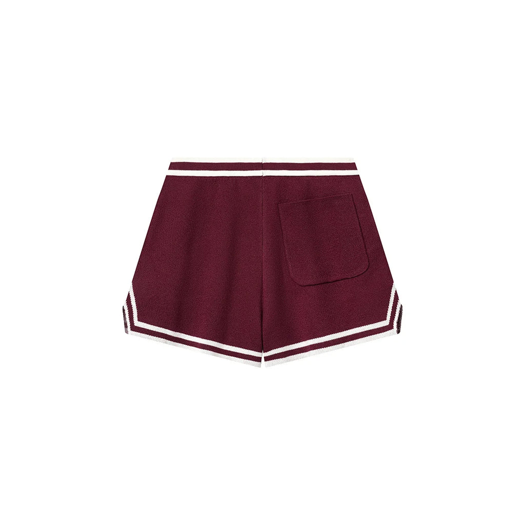 KNITTED SHORTS BURGUNDY