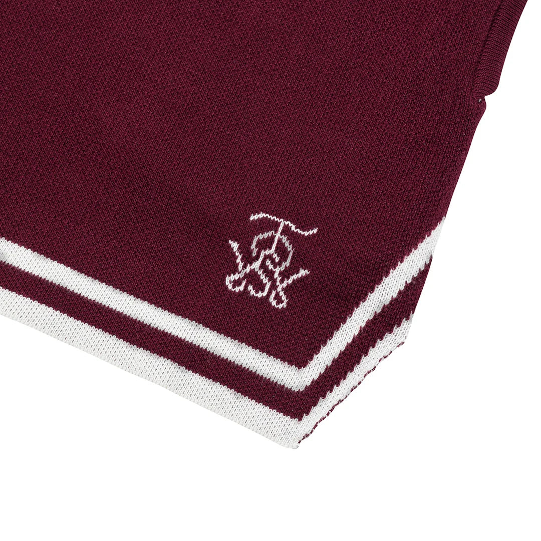 KNITTED SHORTS BURGUNDY