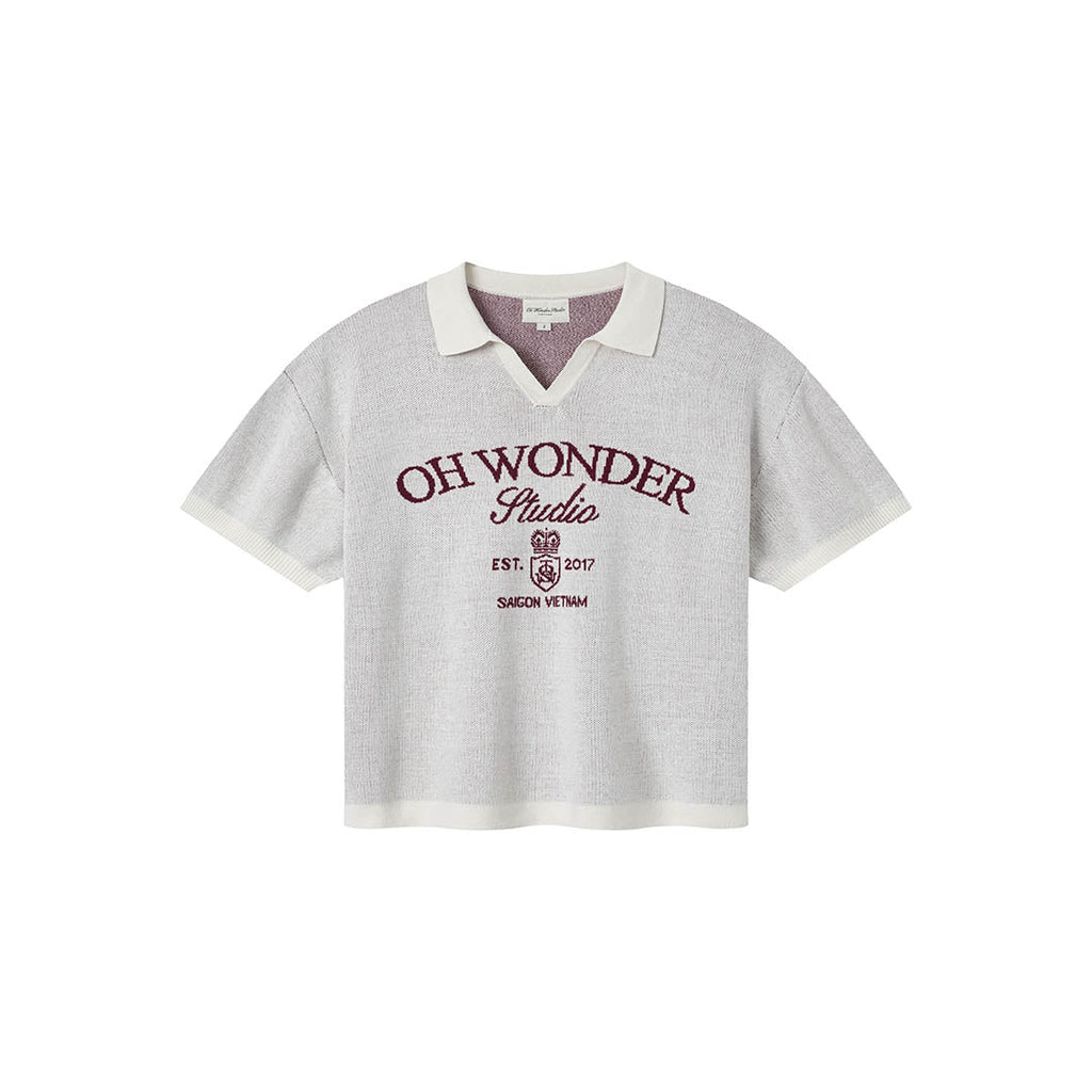 COLLAR KNITTED TEE CREAM