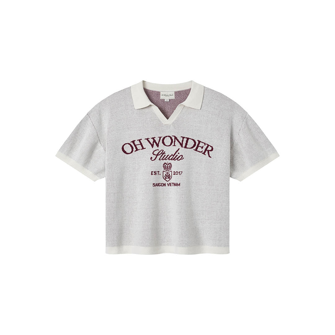 COLLAR KNITTED TEE CREAM
