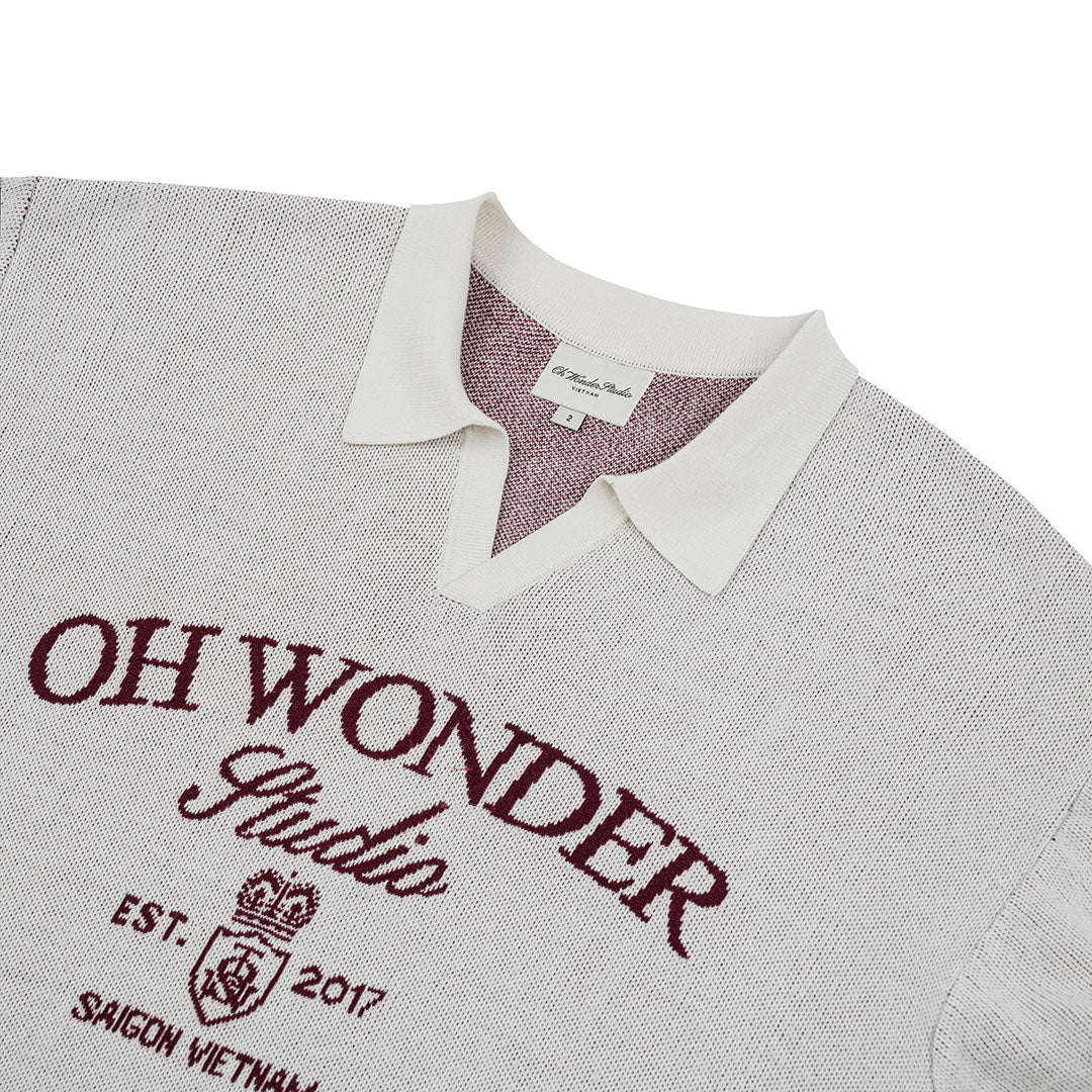COLLAR KNITTED TEE CREAM