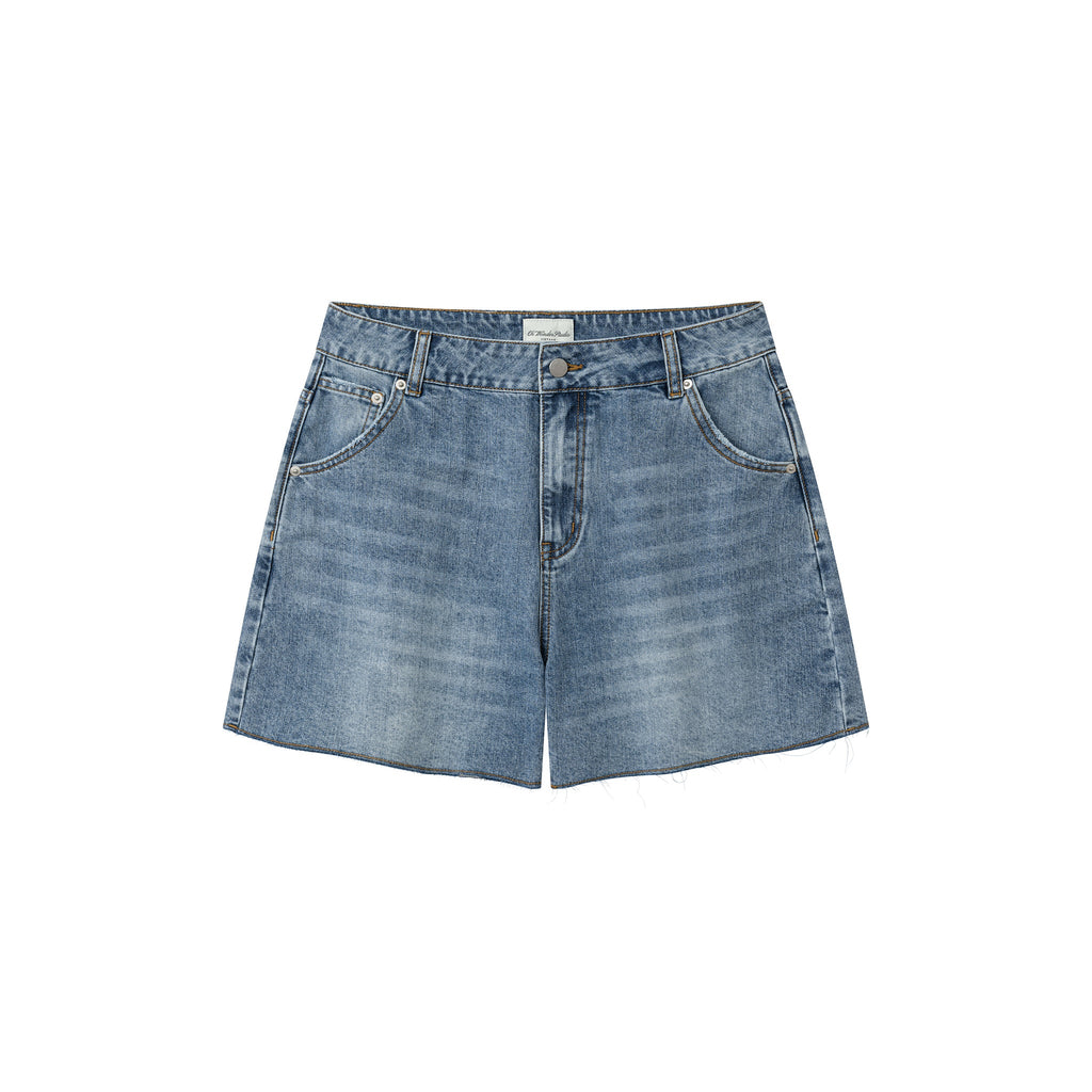 LOOSE DENIM SHORTS SMOKED BLUE