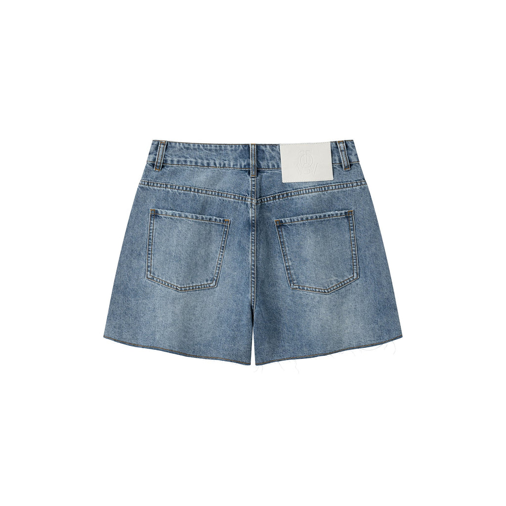 LOOSE DENIM SHORTS SMOKED BLUE