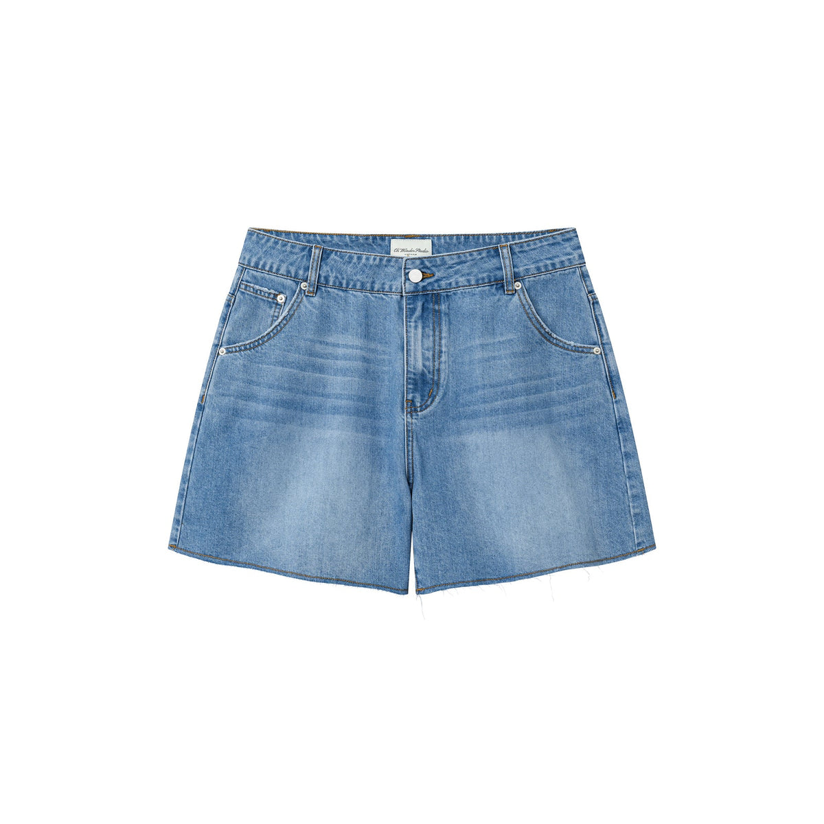 LOOSE DENIM SHORTS WASH BLUE
