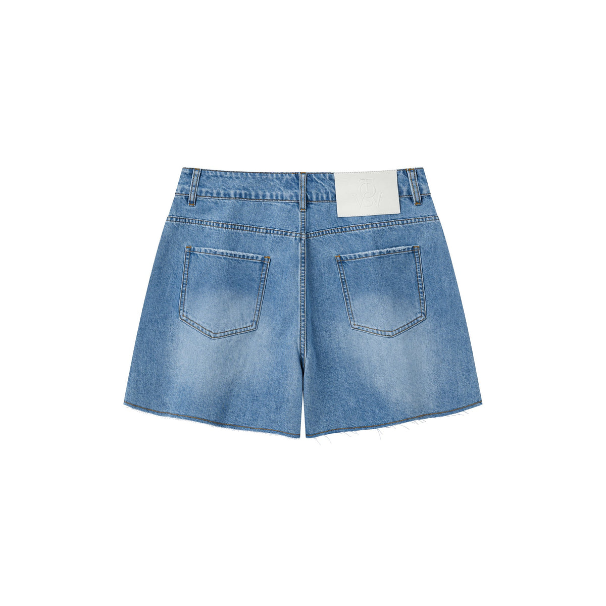 LOOSE DENIM SHORTS WASH BLUE