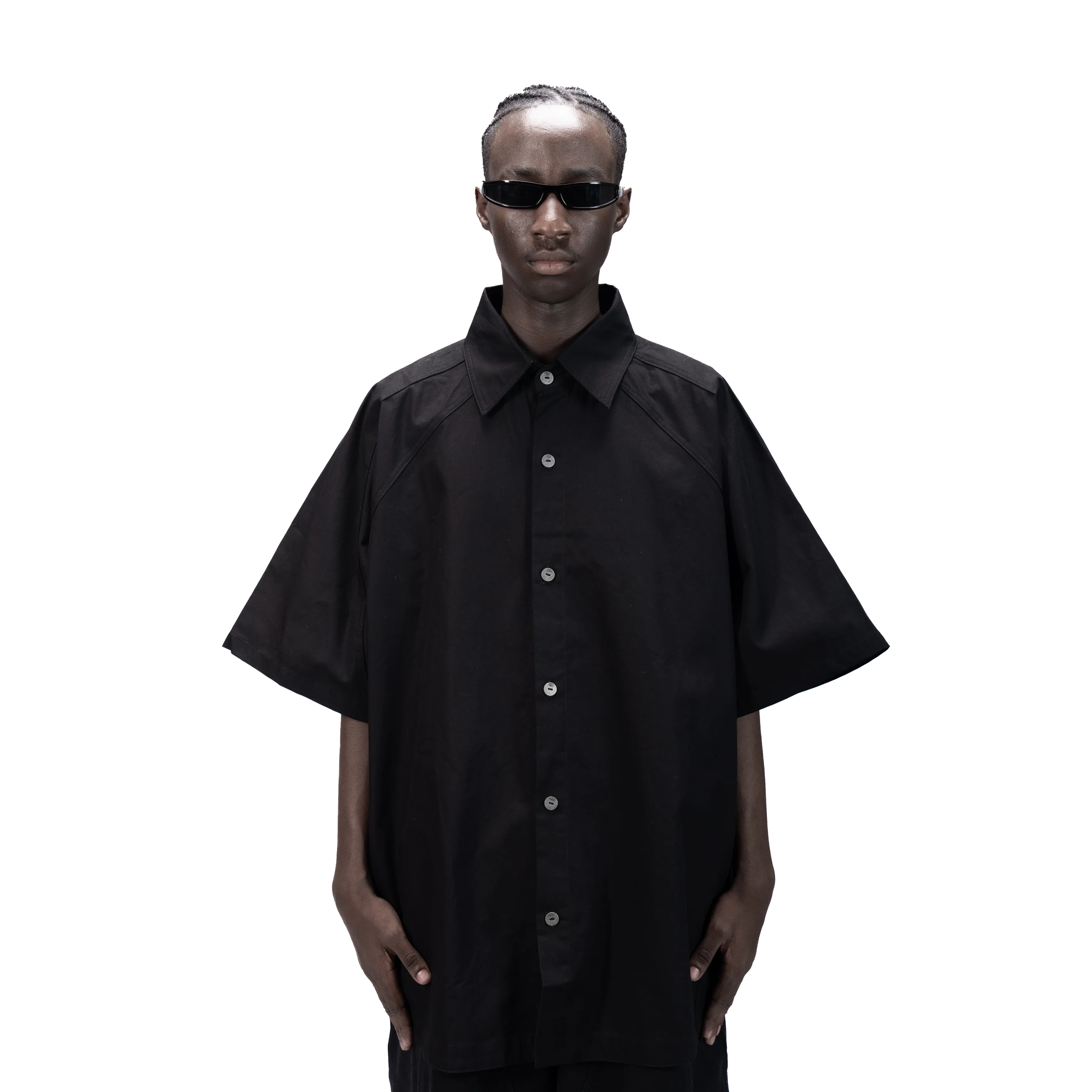 DETACHABLE S-S SHIRT - BLACK