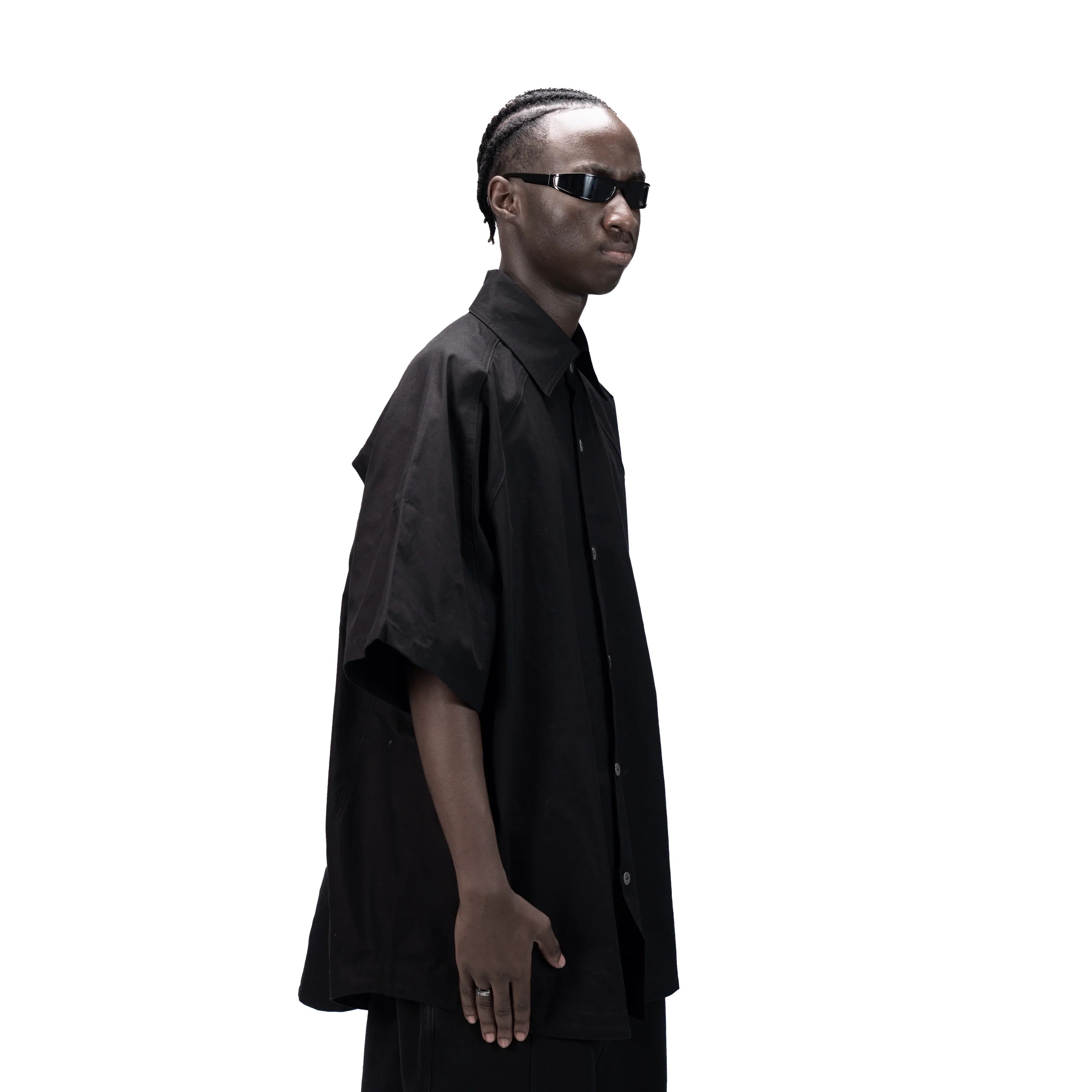 DETACHABLE S-S SHIRT - BLACK