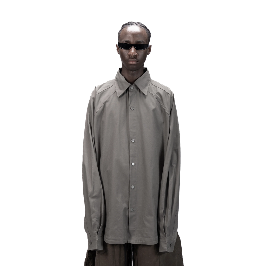 DETACHABLE L-S SHIRT - BROWN
