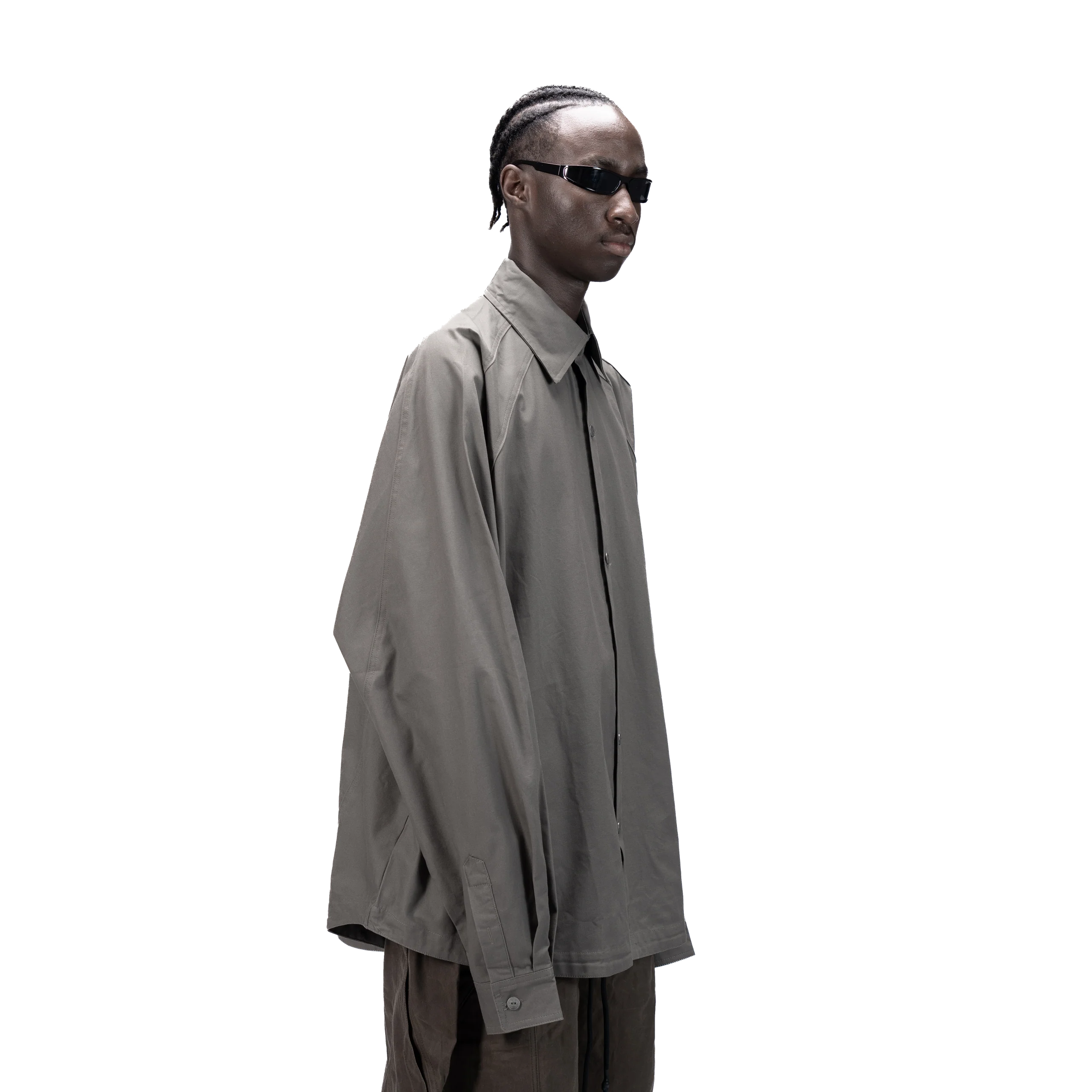 DETACHABLE L-S SHIRT - BROWN