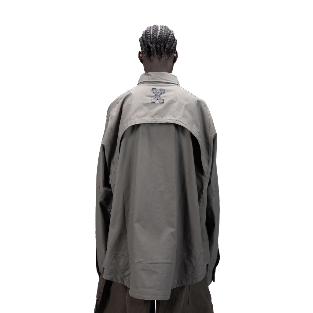 DETACHABLE L-S SHIRT - BROWN