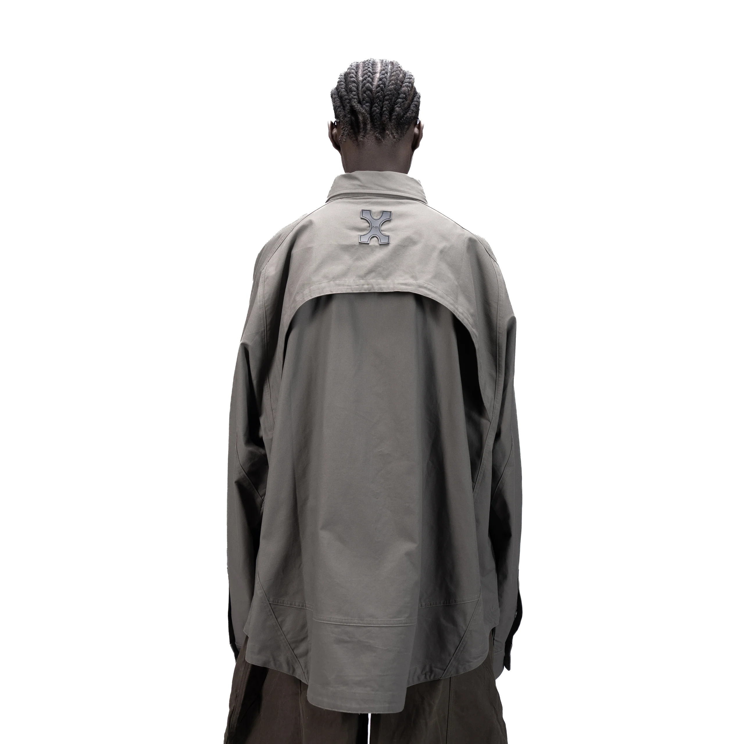 DETACHABLE L-S SHIRT - BROWN