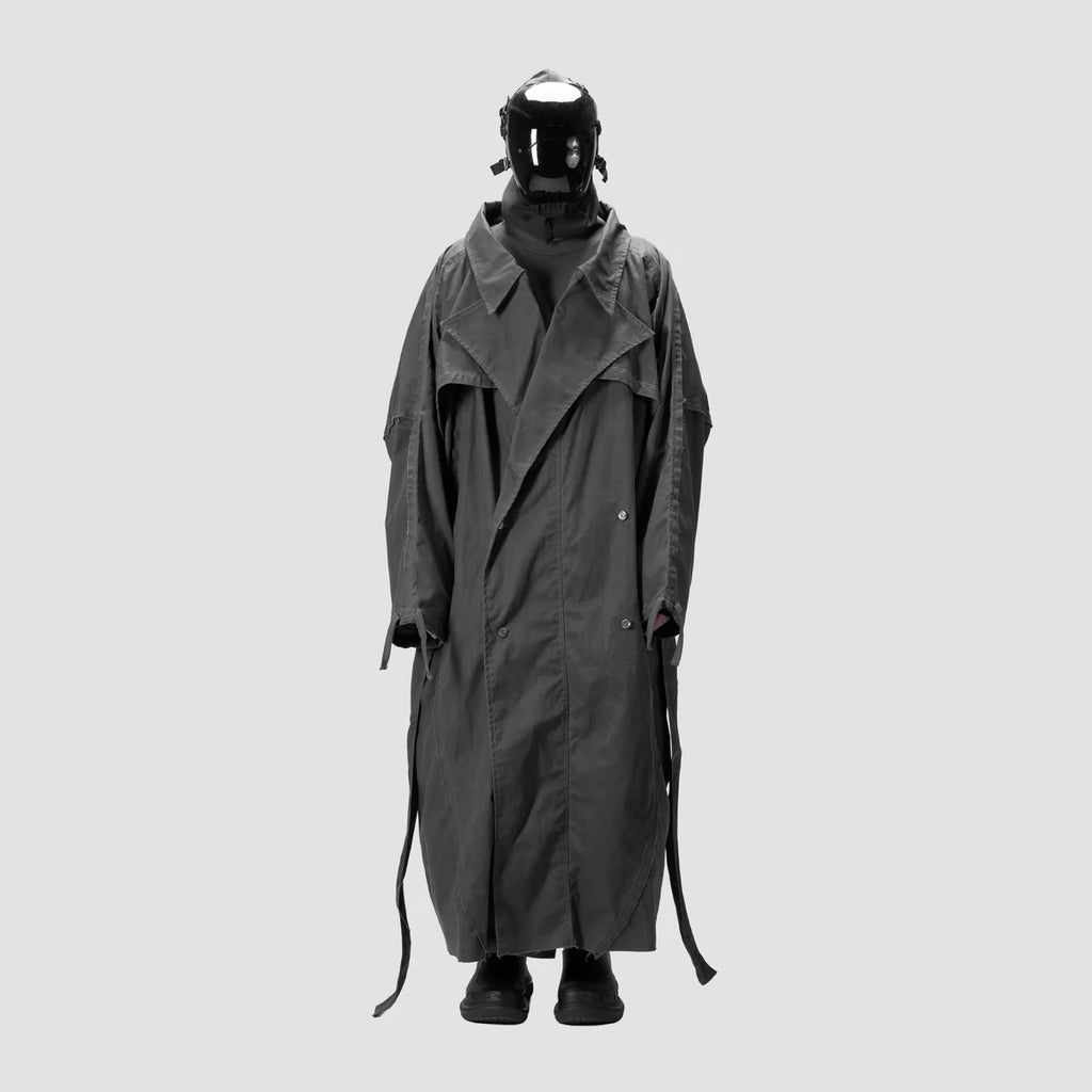 BAT PANEL TRENCH COAT - GREY