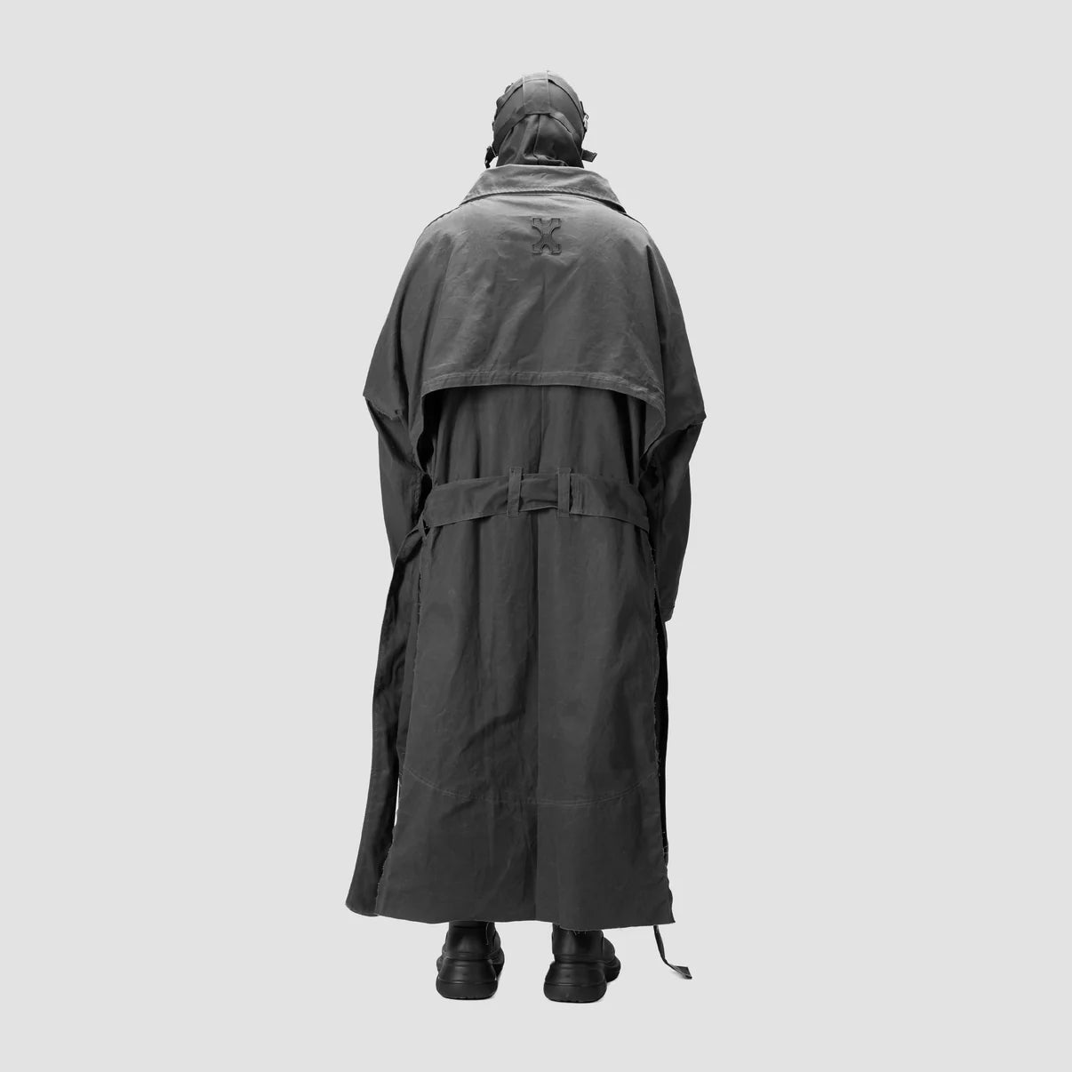 BAT PANEL TRENCH COAT - GREY