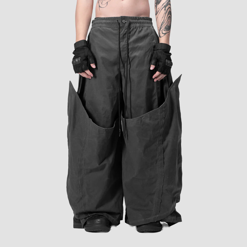 DOUBLE LAYERED PANTS - GREY