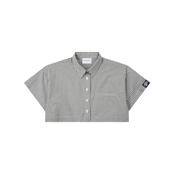 GINGHAM CROP SHIRT DUSTY BEIGE