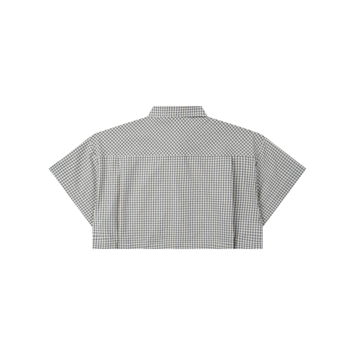 GINGHAM CROP SHIRT DUSTY BEIGE