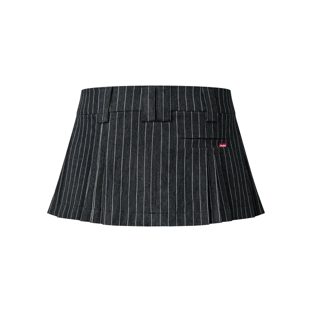 PUSHIE STRIPED MINI SKIRT BLACK